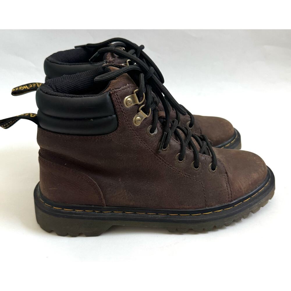 Dr Martens Faora Combat High Leather Work Boots Brown Size Women's EU 38 (7-7.5)